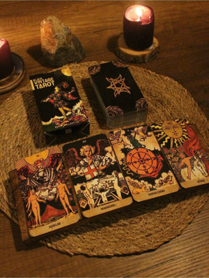 Paganca Vintage Tarot Destesi 78 Kart - Arındırma Kesesi - Demet Tütsü - Image 1