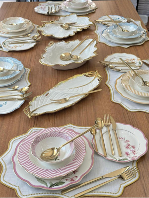 MD Mimoza Dekor Yemek Takımı 80 Parça 6 Kişilik Colorful Garden - Image 1