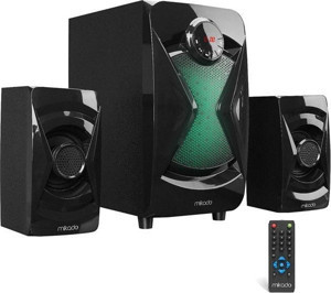 Nacario Mikado Md-370Bt 38W Siyah Bt/Aux/Usb/Fm/Led Işıklı Multimedia Speaker 2+1 Ses Sistemi - Image 1