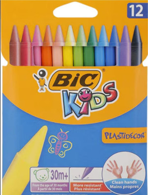 Bic Kids Plastidecor 12’li Pastel Boya – Elleri Kirletmeyen, Canlı Renkler - Image 1