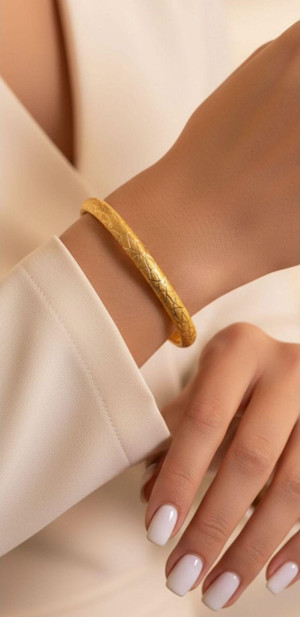 Kuyumcu Nurettin 6 gr (GRAM) Cam Kırığı Şarnel Bilezik 22 Ayar Altın Yatırımlık Işçiliksiz (6.2)