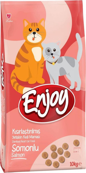 Enjoy Somonlu Kısırlaştırılmış Yetişkin Kedi Maması 10 kg - Image 1