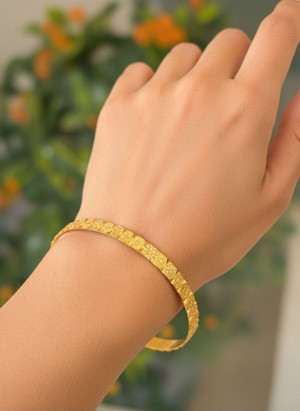 Kuyumcu Nurettin 8 gr (GRAM) Papatya Desenli Çöp Bilezik İşçiliksiz Yatırımlık 22 Ayar Altın