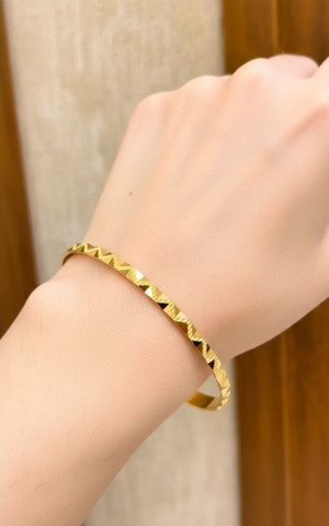 Kuyumcu Nurettin 10 Gr (gram) Aynalı Zikzak Çöp Bilezik 22 Ayar Altın Yatırımlık İşçiliksiz Altın