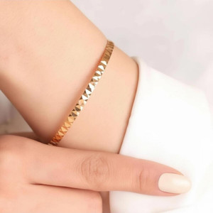 Kuyumcu Nurettin 9 Gr Elmas Desenli Çöp Bilezik İşçiliksiz Yatırımlık 22 Ayar