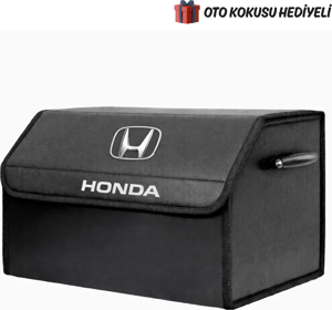 Honda Marka Logolu Oto Bagaj Organizer Çanta Oto Bagaj Çantası 2 Bölmeli Suni Deri - Image 1