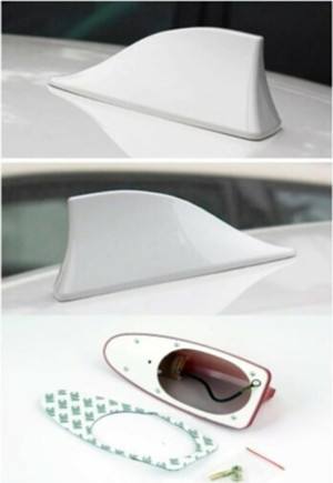 Teamcar Kia Sportage Uyumlu Oto Balık Sırtı Anten Elektrikli Köpekbalığı Balina Tavan Anteni Beyaz - Image 1