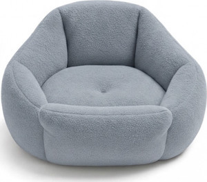 Kedi ve Köpek Yatağı Yumuşak Dokulu Yıkanabilir, Peluş, 45 cm (Gri) - Image 1