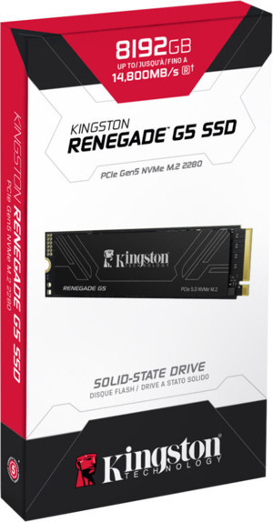 Kingston 14800- Renegate G5 8TB NVMe M.2 2280 PCIe 5.0 Okuma 14800 MB/s Yazma 14000 MB/s