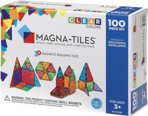 Magna-Tiles Clear Colors 100 Parça Manyetik Yapı Oyuncak - Image 1