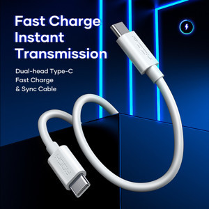 ROCK Z6 Type-C to Type-C 3A PD 2 Metre Şarj ve Data Kablosu Beyaz - Image 1