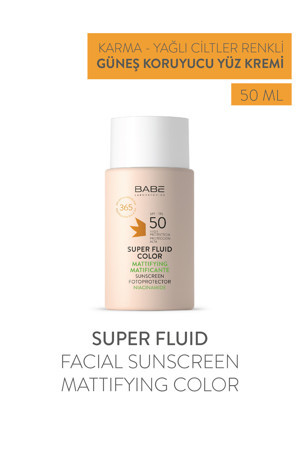 Babe Laboratorios Sunscreen Mattifying Super Fluid Color - Matlaştırıcı Renkli Güneş Kremi - Image 1