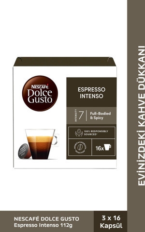 Nescafe Dolce Gusto Coffee Espresso Intenso 16 Kapsül x 3 Adet - Image 1