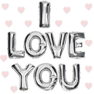 pilelistore I Love You Folyo Balon Gümüş Renk 35 CM - Image 1