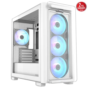 ASUS A23 PLUS Mid Tower mATX ARGB White Tempered Glass