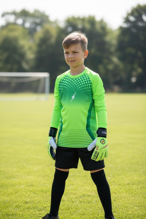 Gk Degaj Çocuk Kaleci Eldiveni Sünger Destekli Çocuk Kaleci Forma Şort Çorap Takımı - Image 1