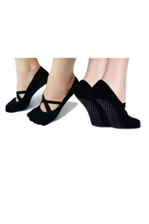 Mys Grup Tekstil Kadın 3' Lü Paket Pamuklu Kaydırmaz Slikonlu Plates & Yoga Çorabı Fitness - Bale - Dans / Spor Çorap - Image 1