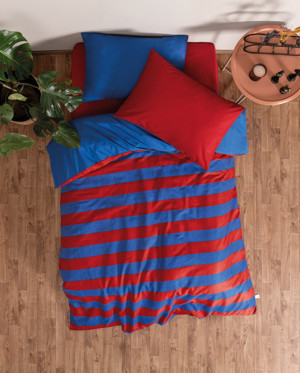 Cozy Home  Popping Colors Tek Kişilik Lastikli Çarşaflı Nevresim Takımı Blaze Kırmızı - Image 1