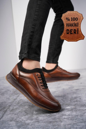 Muggo Fire Garantili Erkek Günlük Klasik Hakiki Deri Casual Rahat Ortopedik Ayakkabı - Image 1