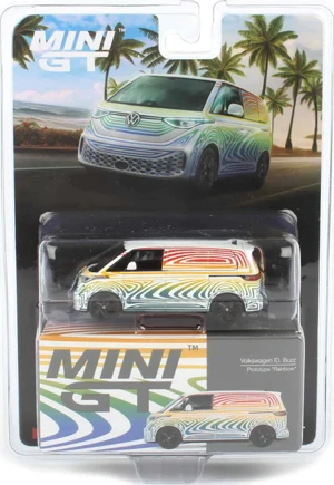 Mini GT 1:64 Volkswagen ID. Buzz Prototype Rainbow Diecast Model Araba - Image 1