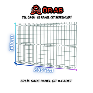 Ör-As Tel Örgü Ör - As Tel Örgü Yeşil Panel Çit Galvaniz Kaplama Yükseklik: 50 cm Genişlik: 250 cm Ürün 4 - Adet - Image 1