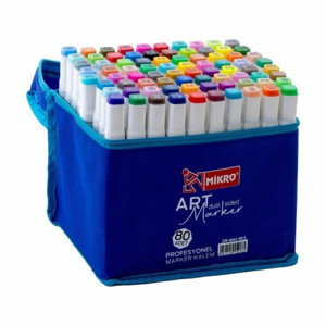 Mikro Çift Uçlu Fosforlu Kalem Art Marker 80 Renk - Image 1