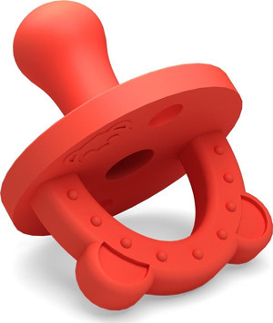 Lujobear Silikon Emzik Ve Diş Kaşıyıcı - Red Stage 1 (Dişsiz Bebekler Için) - Image 1