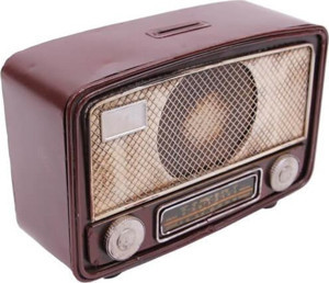 Dekoratif Metal Radyo Kumbaralı Vintage Hediyelik - Image 1