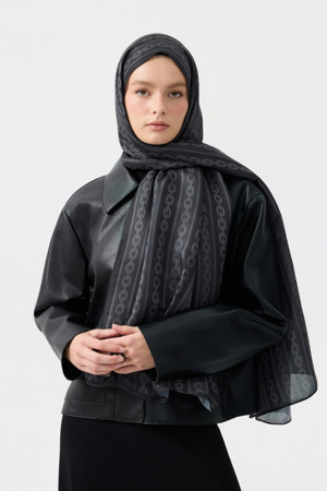 Cotton Twill Şal Chain Siyah - Image 1
