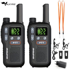 Valkyrie Baofeng Çiftli Telsiz Seti – 5 KM Çekim, Type-C Şarjlı, LED Fenerli (2 Adet) - Image 1