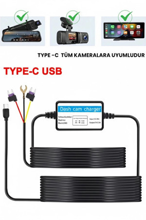 Vothoon Park Modu Kablosu Type-C Akü Sigorta Bağlantı Kablosu Araç İçi Kamera Tüm Kameralara Uyumlu - Image 1