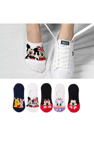 Worthy Socks 5'li Kadın Desenli Pamuklu Görünmez Spor Ayakkabı Çorabı - Image 1