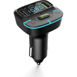 Teknoparkta Araç Fm Mp3 Transmitter Bluetooth Araç Kiti USB Type-C Hızlı Şarj Çıkışlı Çakmaklık Şarj Aleti - Image 1