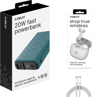 Celly PD 20W HIZLI ŞARJ 10000mAh Powerbank Bluetooth Kulaklık ve Type-c Şarj Kablosu HEDİYE - Image 1