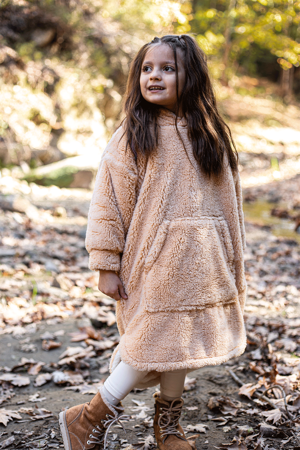 Heritage Çift Katlı Wellsoft Çocuk Giyilebilir Battaniye - Peluş Panço Oversize - ZTPUFBAT - Image 1