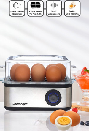 Rowenger 08-EGG 8'li Yumurta Pişirme Makinesı Yumurta Haşlama Makinesı Sesli Uyarı - Image 1