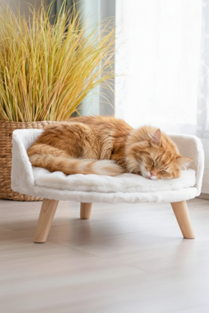 Missidea Puffy Kedi ve Köpek Koltuğu Yumuşak Minderli Evcil Hayvan Yatağı - Image 1