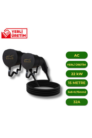 Nuvion Elektrikli Araç 15 Metre Type2 (Tip 2) Ac Şarj Kablosu -Tüm Modellerle Uyumlu - Image 1