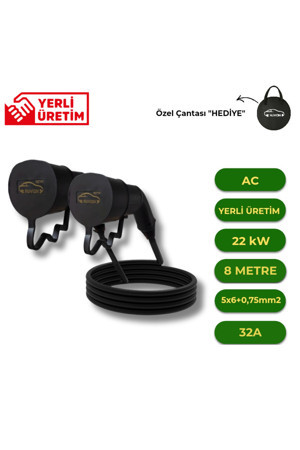 Nuvion Elektrikli Araç 8 Metre Type2 Ac Şarj Kablosu Seti-Tüm Modellerle Uyumlu - Image 1