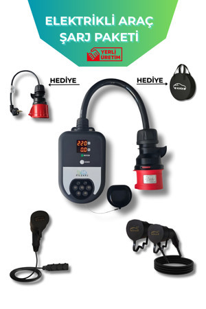 Nuvion Elektrikli Araç Paketi-Şarj İstasyonu-V2L Byd/Skywell Uyumlu-Type(Tip) 2 Ac Şarj Kablosu-Dönüştürücü - Image 1