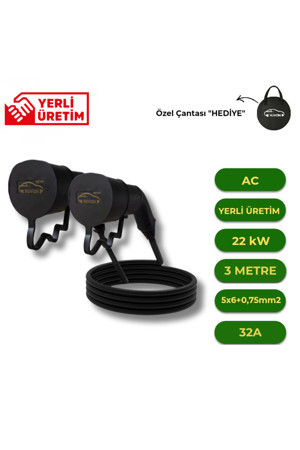 Nuvion Elektrikli Araç Type 2 Ac 3 Metre Şarj Kablosu Seti-Tüm Modellerle Birebir Uyumlu - Image 1