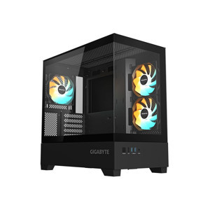 Gigabyte C201 PANORAMIC TEMPERLI CAMLI -GB-C201P mATX 3x Fans Black