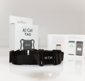 AI Cat Tag Akıllı Evcil Hayvan Takip Cihazı (Siyah) – Su/ Toz Geçirmez (iOS/Android) - Image 1
