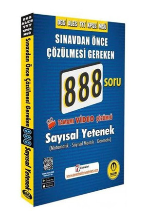 DGS ALES TYT KPSS MSÜ Çözülmesi Gereken Sayısal Yetenek 888 Soru Bankası Video Çözümlü - Tasarı Akademi - Image 1