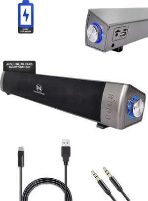 Maxword SLC-40USB-BT Şarjlı Soundbar 40 Watt Bluetooth USB Şarjlı (46x7x6 cm) - Image 1