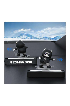 Rukye Shop Hareketli Kayan Figür Kaykay Numaratör Oto Araç Kaykay Numaratör Torpido Üstü Numaralık Siyah - Image 1