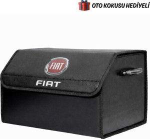 Rukye Shop Fiat Marka Logolu Oto Bagaj Organizer Çanta Oto Bagaj Çantası 2 Bölmeli Suni Deri - Image 1