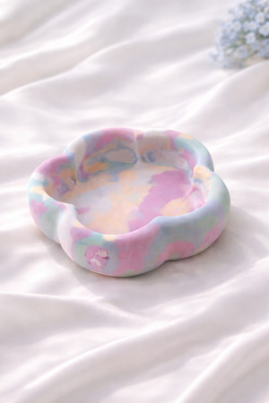 Pelius Renkli, Çiçek Formunda Dekoratif Takı Tabağı, Mini Skulent Saksısı, Mumluk, Dekoratif Organizer - Image 1