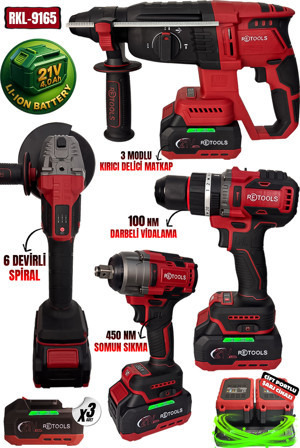 RKL-9165 RETOOLS PROFESYONEL BORDO YENİ SERİ 4’LÜ SET (100 NM VİDALAMA VE 6 DEVİRLİ SPİRAL) - Image 1