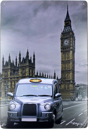 T-Bek Dekoratif Vintage Metal Pano London Taxi 20x30 - Image 1